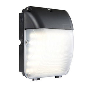 Luminosa Lucca Integrated LED 1 Light Outdoor Wall Light Matt Black, Opal IP44