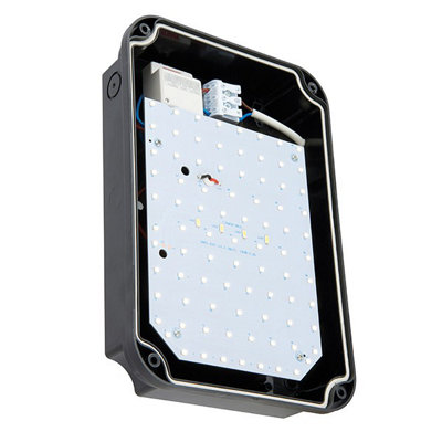 Luminosa Lucca Integrated LED Outdoor Mini Microwave Wall Light Black IP65