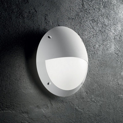 Luminosa Lucia 1 Light Half Diffuser Outdoor Flush Wall Light White IP66, E27