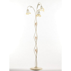 Luminosa Lucrezia 3 Light Multi Arm Floor Lamp, Ivory