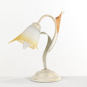Luminosa Lucrezia Glass Table Lamp, Ivory