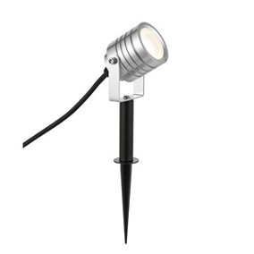 Luminosa Luminatra Integrated LED 1 Light Outdoor Spike Light Silver Anodised, Frosted IP65
