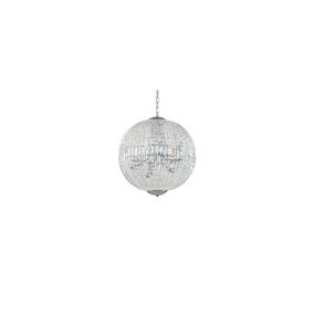 Luminosa Luxor  12 Light Large Ceiling Pendant Chrome with Crystals, G9
