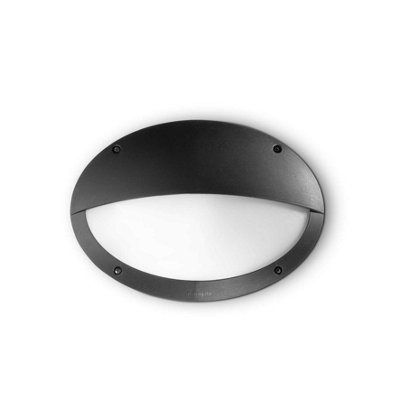 Luminosa Maddi 1 Light Half Diffuser Outdoor Flush Wall Light Black ...