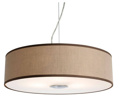 Luminosa Madison 3 Light Round Ceiling Pendant Taupe, E27