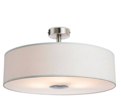 Luminosa Madison 3 Light Semi Flush Light Cream, E27