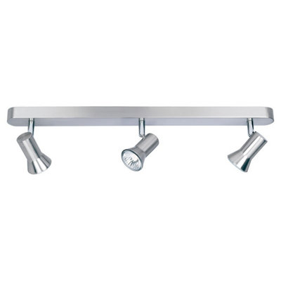 Luminosa Magnum 3 Light Spotlights Bar Brushed Steel, GU10