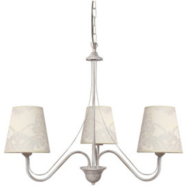 Luminosa Malbo Multi Arm Chandeliers With Shades White, Gold 50cm