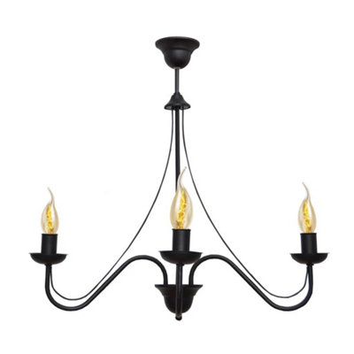 Luminosa Malbo Multi Arm Pendant Ceiling Light Black 60cm