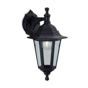 Luminosa Malmo 1 Light Outdoor Wall Lantern - Uplight/Downlight Black Resin IP44, E27