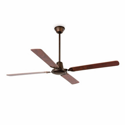 Luminosa Malvinas Large Ceiling Fan Without Light Wood, Dark Brown