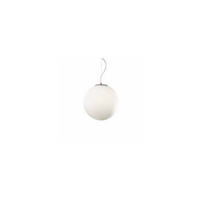 Luminosa Mapa Bianco 1 Light Medium Globe Ceiling Pendant White, E27