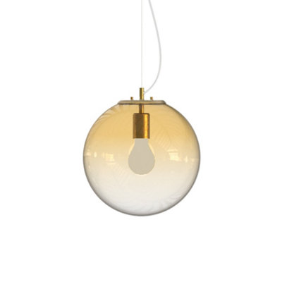 Luminosa Mapa Clear 30cm Globe Pendant Ceiling Light Amber