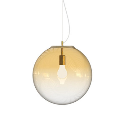 Luminosa Mapa Clear 40cm Globe Pendant Ceiling Light Amber