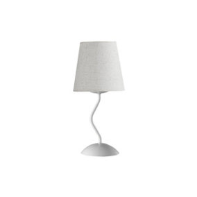Luminosa Margot Table Lamp With Round Tapered Shade, White