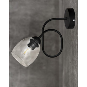 Luminosa Marietta Table Lamp Black, Transparent 22cm