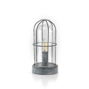 Luminosa Marinaio Table Lamp, Cage Lantern, Urban Grey