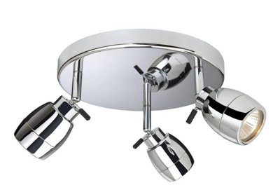 Luminosa Marine 3 Light Flush Bathroom Ceiling Light Chrome IP44, GU10
