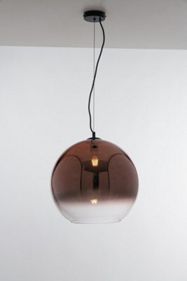 Luminosa Marte Globe Dome Pendant, Copper, Clear, E27