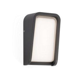 Luminosa Mask Integrated LED Flush Wall Light Outdoor Wall Light Grey, 3000K, IP65