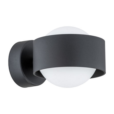 Luminosa Massimo Plus Outdoor Globe Wall Lamp Opal Matt, Black ...