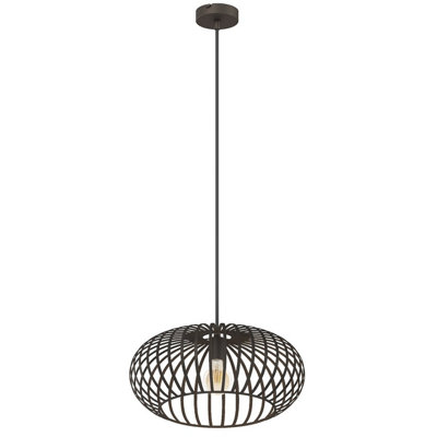 Luminosa Max Wire Frame Pendant Ceiling Light Brown 1x E27