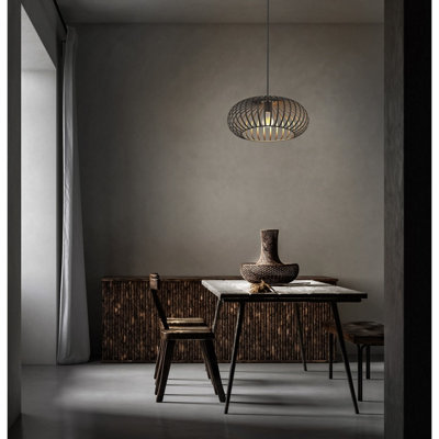 Luminosa Max Wire Frame Pendant Ceiling Light Brown 1x E27