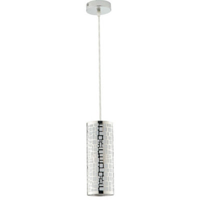 Luminosa MAYA Slim Pendant Ceiling Light Chrome 10x27cm