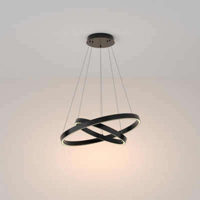 Luminosa Maytoni Rim Twin Ring Modern Integrated LED Pendant Ceiling ...