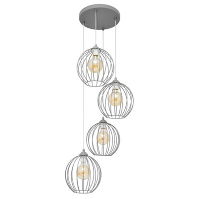 Luminosa Mercure Cluster Pendant Ceiling Light Grey 40cm DIY at B&Q