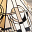 Luminosa Metropolitan 2 Light Medium Table Lamp Tiffany Glass, Deep Antique Patina, E27