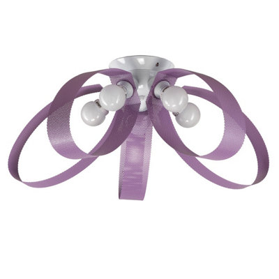 Luminosa Mila 5 Light Semi Flush Ceiling Light, Mauve