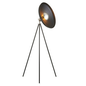 Luminosa Milan Complete Floor Lamp, Matt Black, Matt Nickel Plate