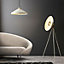 Luminosa Milan Complete Floor Lamp, Warm White, Brushed Brass Plate
