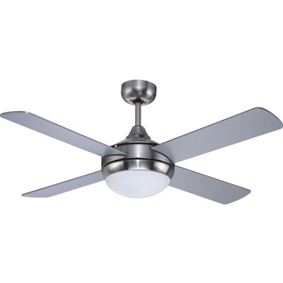 Luminosa Millar 4 Blade Ceiling Fan with Light 132cm Silver Grey | DIY ...