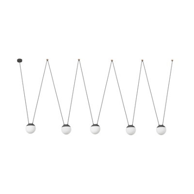 Luminosa Mine 5 Light Grey Suspension Pendant, E27