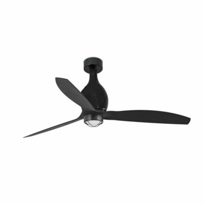 Luminosa Mini-Eterfan LED Matt Black Ceiling Fan with DC Motor Smart - Remote Included, 3000K