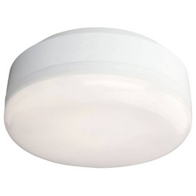 Luminosa Mini LED Bathroom Ceiling Flush Light White, White Polycarbonate Diffuser IP44