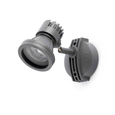 Luminosa Miniproject 1 Light Outdoor Wall Spotlight Grey IP65, GU10