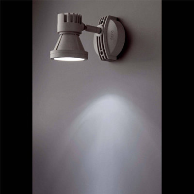 Luminosa Miniproject 1 Light Outdoor Wall Spotlight Grey IP65, GU10