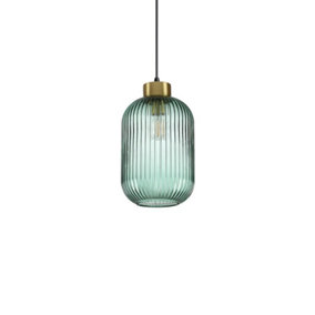 Luminosa Mint-1 Indoor Glass DomeCeiling Pendant Lamp 1 Light Green, E27