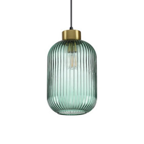 Luminosa Mint-3 Indoor Glass DomeCeiling Pendant Lamp 1 Light Green, E27