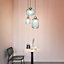 Luminosa Mint-3 Indoor Glass DomeCeiling Pendant Lamp 1 Light Green, E27