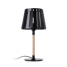 Luminosa Mix 1 Light Table Lamp Black, Wood, E14