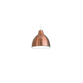 Luminosa Moby 1 Light Dome Ceiling Pendant Copper, E27