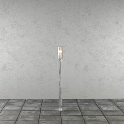 Luminosa Mode Outdoor Classic Short Post Light Galvanised Clear Plastic ...