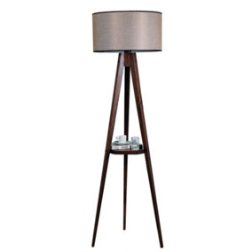 Luminosa Model 1 Deco Beige Wooden Floor Lamp 1xE27