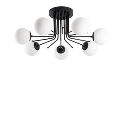 Luminosa Model 12 Deco 7-light Ceiling Lamp Black