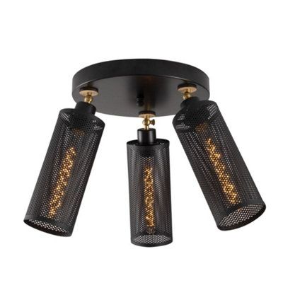 Luminosa Model 13 Deco 3-light Ceiling Spotlight Lamp Black