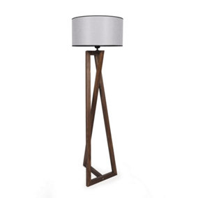 Luminosa Model 4 Deco Grey Wooden Floor Lamp